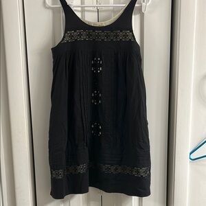 Black Sleeveless Dress with Lace Details